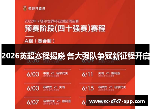 2026英超赛程揭晓 各大强队争冠新征程开启